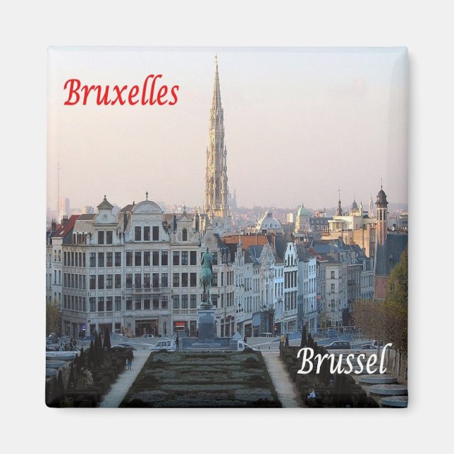 Aimant zBE031 BRUXELLES BRUXELLES panorama Belgique Fridg (Devant)