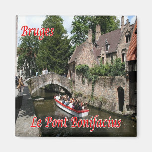 Aimant zBE041 BRUGES Boniface Bridge, Belgique, Fridge