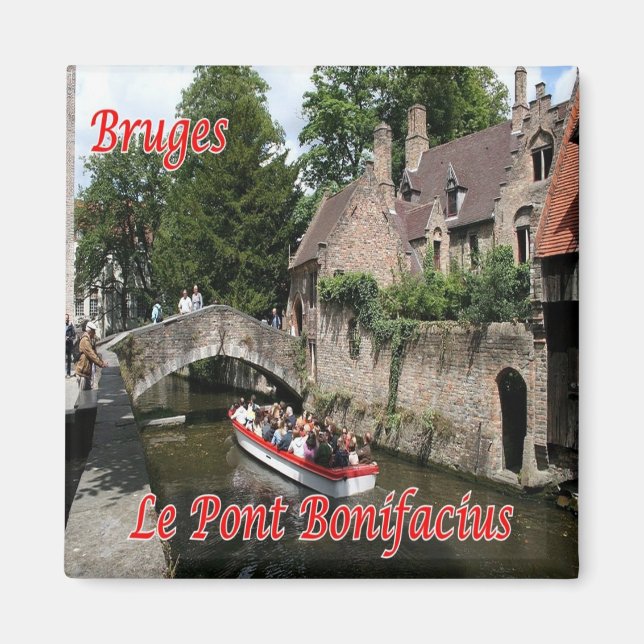 Aimant zBE041 BRUGES Boniface Bridge, Belgique, Fridge (Devant)
