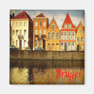 Aimant zBE043 BRUGES Maisons Belgique, Frigo