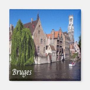 Aimant zBE052 BRUGES canal, Belgique, Fridge