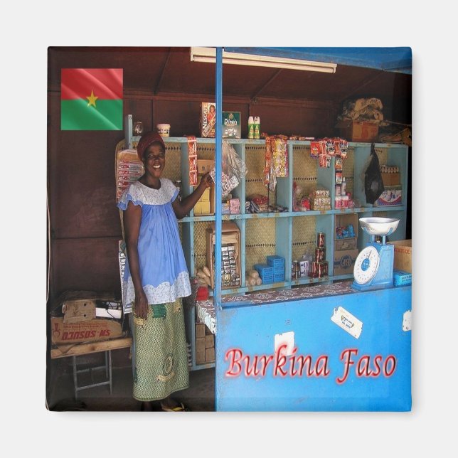 Aimant zBF014 BURKINA FASO, Boutique Burkinabé, Afrique,  (Devant)