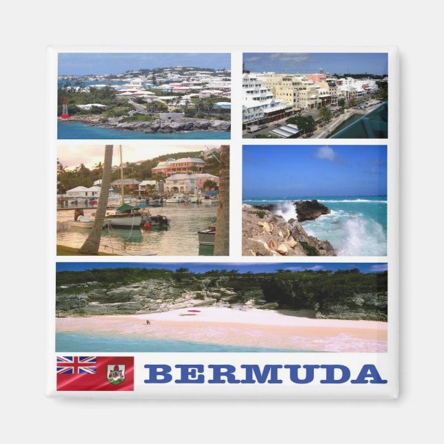 Aimant zBM003 BERMUDA, Mosaïque, Amérique, Réfrigérateur (Devant)