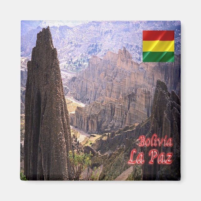Aimant zBO023 LA PAZ, Luna Valley, Bolivie, Fridge (Devant)