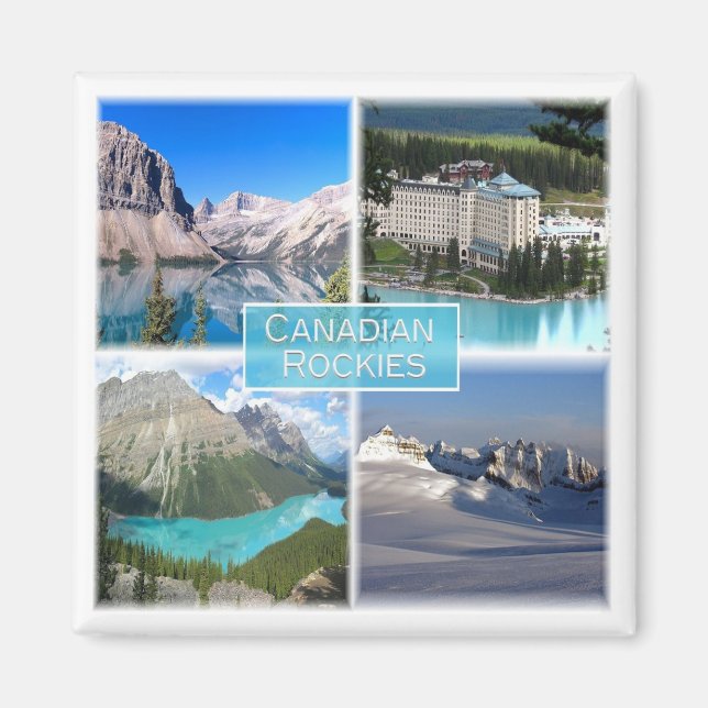 Aimant zCA011 ROCKIES CANADIENNES, Mosaïque, Canada, Réfr (Devant)