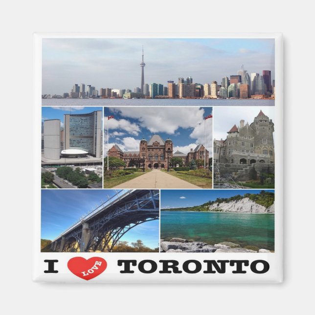 Aimant zCA014 TORONTO I Love, Mosaic, Canada. Réfrigérate (Devant)