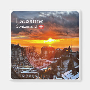 Aimant zCH013 LAUSANNE Suisse, réfrigérateur