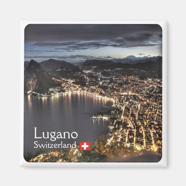 Aimant zCH014 LUGANO Suisse - Réfrigérateur (Devant)