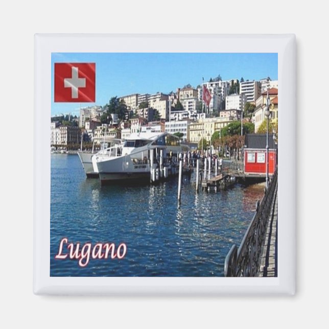 Aimant zCH048 LUGANO Suisse - Réfrigérateur (Devant)
