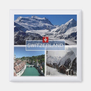 Aimant zCH052 SWISS SWITZERLAND Mosaic - Réfrigérateur