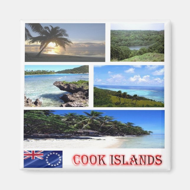 Aimant zCK003 COOK ISLANDS, Mosaïque, Océanie, Réfrigérat (Devant)