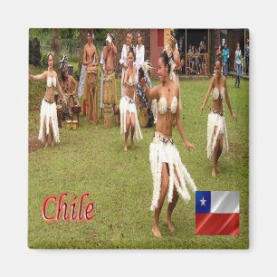 Aimant zCL025 CHILI, Danseurs Île de Pâques, Réfrigérateu