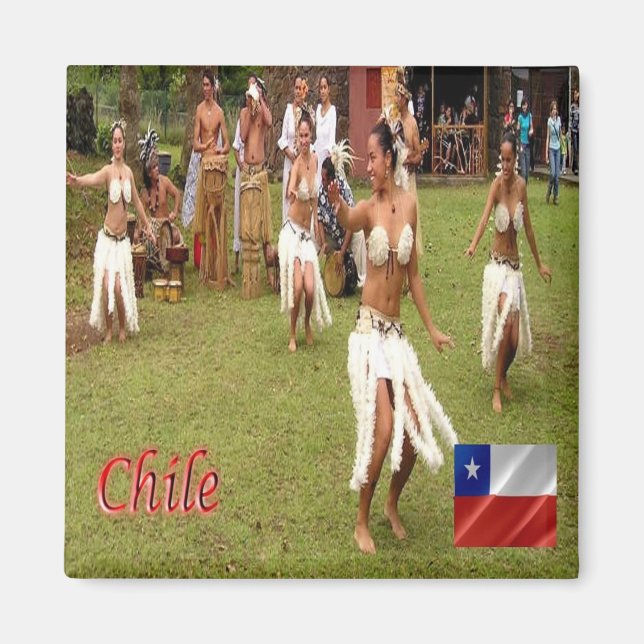 Aimant zCL025 CHILI, Danseurs Île de Pâques, Réfrigérateu (Devant)
