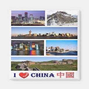 Aimant zCN016 I Love CHINA, PRC, Fridge