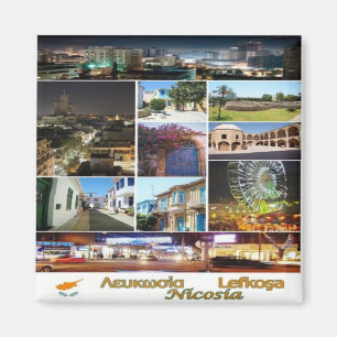 Aimant zCY018 NICOSIA Collage Mosaic, Chypre, Frigo