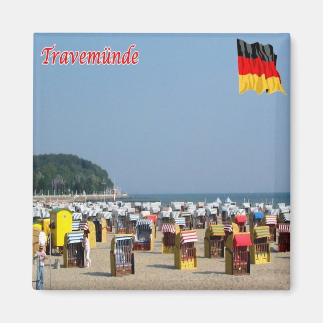 Aimant zDE035 TRAVEMÜNDE BEACH Allemagne, Réfrigérateur (Devant)