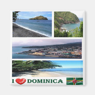 Aimant zDM003 DOMINICA I Love, Mosaïque, Amérique, Réfrig