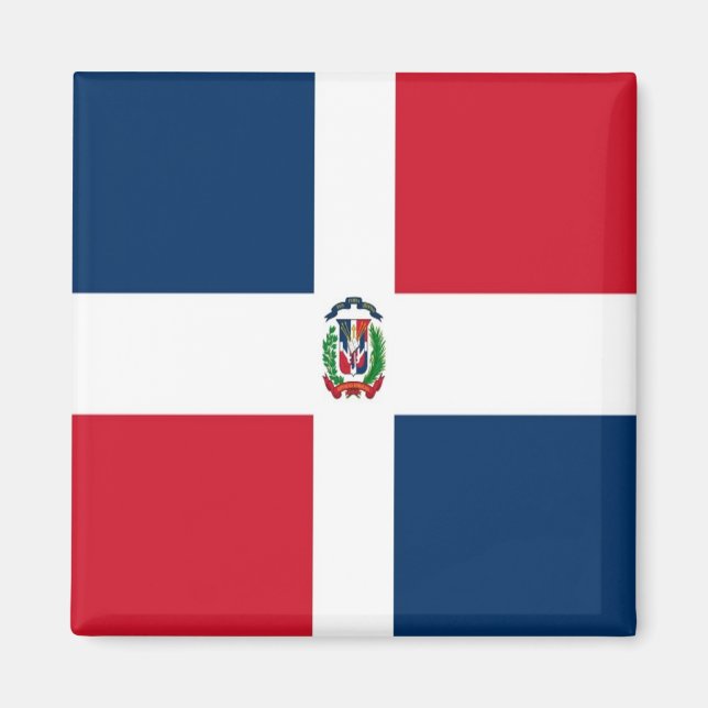 Aimant zDO001 RÉPUBLIQUE DOMINICAINE, Drapeau, Amérique,  (Devant)