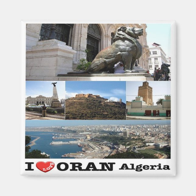 Aimant zDZ007 ORAN I Love, Mosaic Algérie, Afrique, Réfri (Devant)