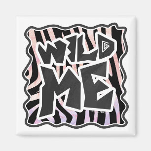Aimant Zebra Black and Pink Wild me