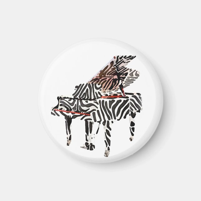 Aimant Zebra Grand Piano ~ Bouton (Devant)