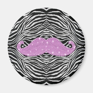 Aimant Zebra Stripes Et Rose Bling Moustache