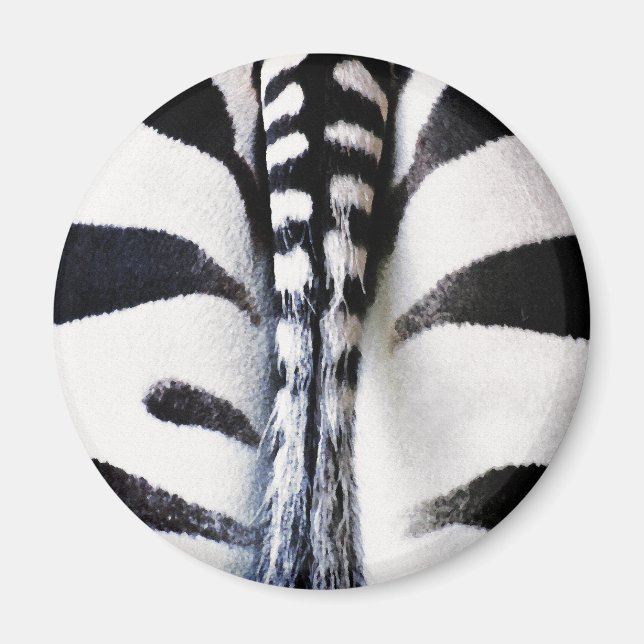 Aimant Zebra Tail noir et blanc (Devant)