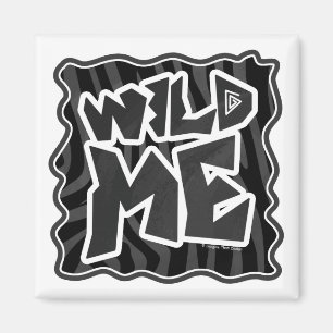 Aimant Zebra Wild me Noir et gris