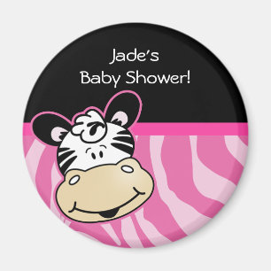 Aimant Zèbre avec bandes Zèbre rose Baby shower Favoriser