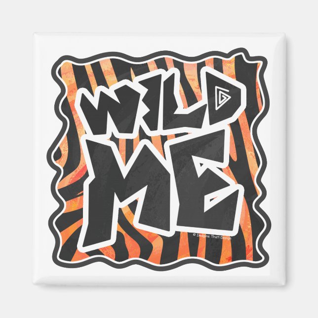 Aimant Zèbre de Black et Orange Wild Me (Devant)