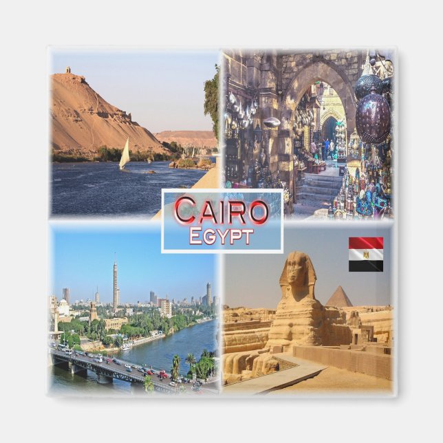 Aimant zEG056 CAIRO, Egypte, Mosaïque, Afrique, Réfrigéra (Devant)