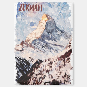 Aimant Zermatt Suisse Alpes suisses Aquarelle