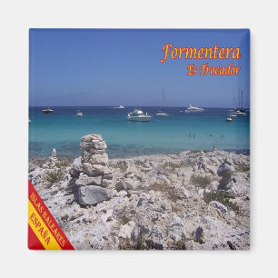Aimant zES065 FORMENTERA TROCADOR BEACH, Baléares, Réfrig