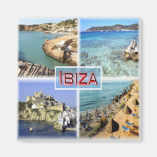 Aimant zES109 Vieille ville d'IBIZA, CALA TARIDA, SES SAL (Devant)