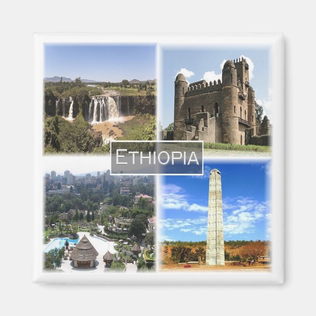 Aimant zET013 ETHIOPIE, Mosaïque, Afrique, Frigo (Devant)
