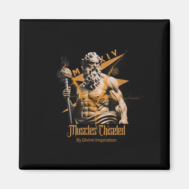 Aimant Zeus Greek Gods Thunder Mythology Gym Fitness Moti (Devant)