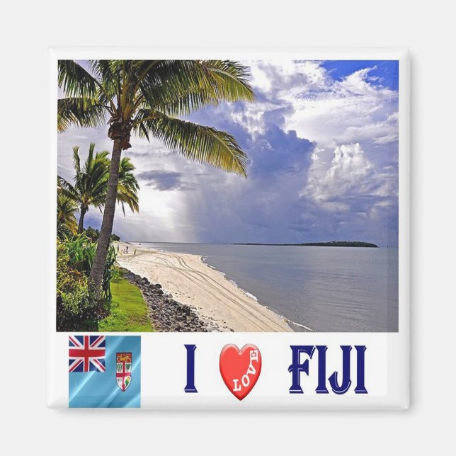 Aimant zFJ007 FIJI I Love, Océanie, Fridge (Devant)