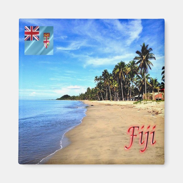 Aimant zFJ014 FIJI, Plage, Vue mer, Océanie, Réfrigérateu (Devant)