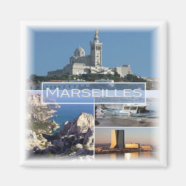 Aimant zFR037 MARSEILLES, France, Fridge (Devant)
