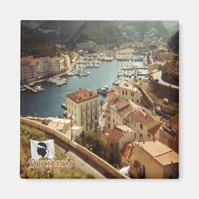 Aimant zFR123 BONIFACIO panorama, Corse (Devant)