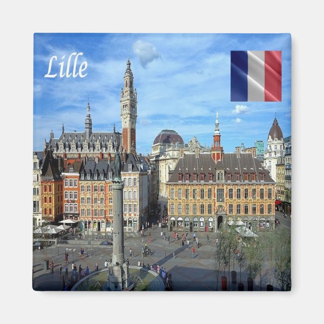 Aimant zFR136 panorama de LILLE, France, Europe, Fridge (Devant)