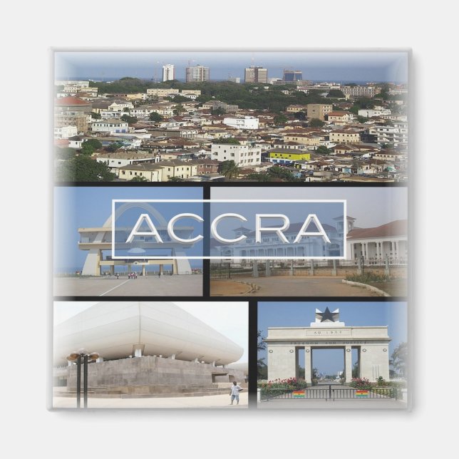 Aimant zGH009 ACCRA, Mosaic, Ghana, Afrique, Fridge (Devant)