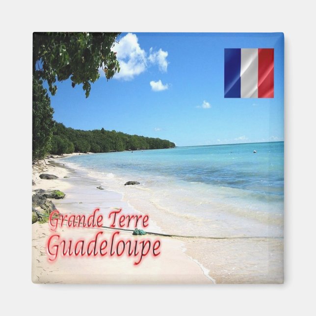 Aimant zGP004 GUADELOUPE, Grande-Terre, plage, réfrigérat (Devant)