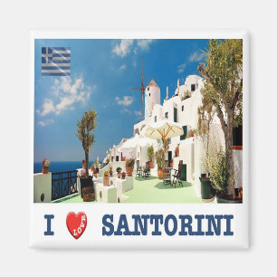 Aimant zGR031 SANTORINI I Love, Oia, Grèce, Fridge