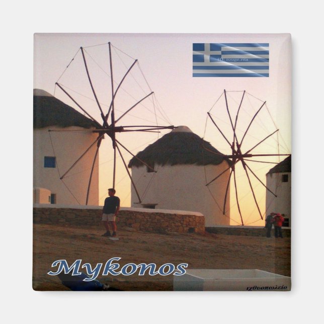Aimant zGR110 MYKONOS, Windmills, Grèce, Frigo (Devant)
