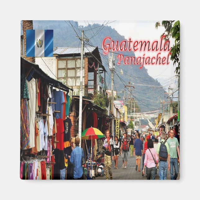 Aimant zGT018 GUATEMALA, marché Panajachel, réfrigérateur (Devant)