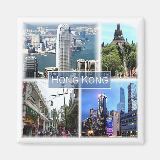 Aimant zHK011 HONG KONG, Réfrigérateur souvenir (Devant)