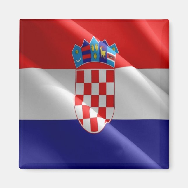 Aimant zHR002 CROATIE, Drapeau Croate, Frigo (Devant)