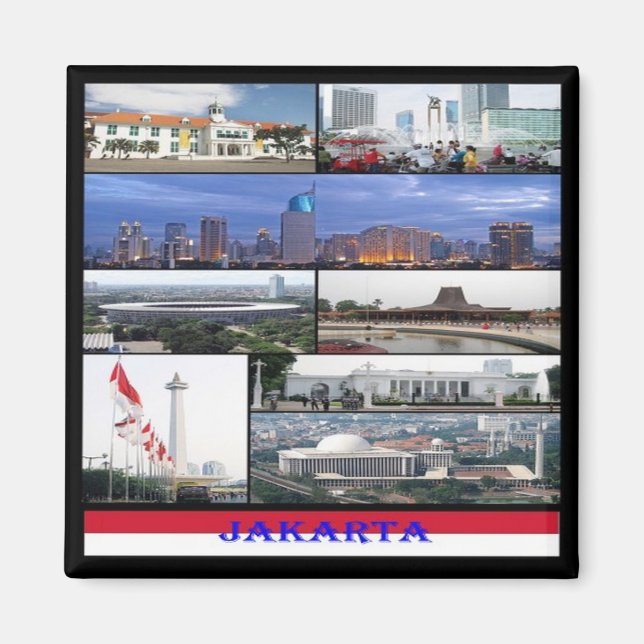 Aimant zID003 JAKARTA, Indonésie, Asie, réfrigérateur (Devant)