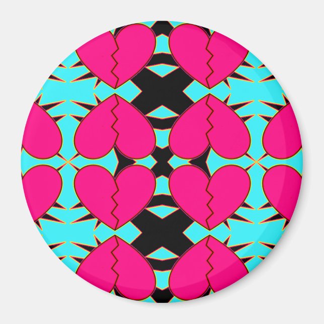 Aimant Zig-n-Zag Coeurs brisés (Devant)